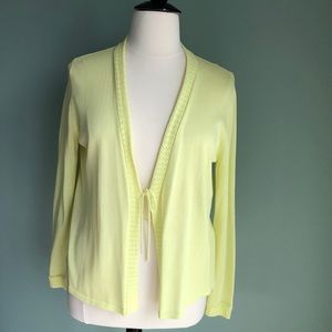 Ellen Tracy yellow/green cardigan XL